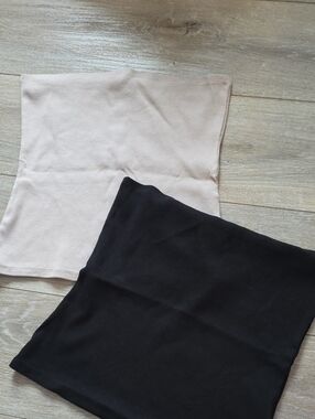 H&M Ribbed Tube Top Set Of 2-  Black & Light Beige